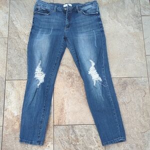 Women's Blue Distressed Jeans